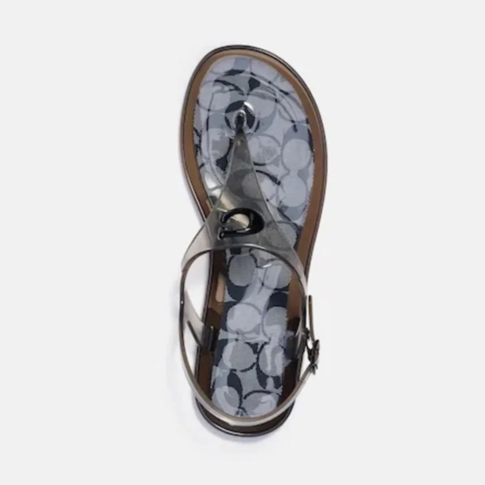 NEW Coach Black Natalee Jelly Sandals Size 6B
